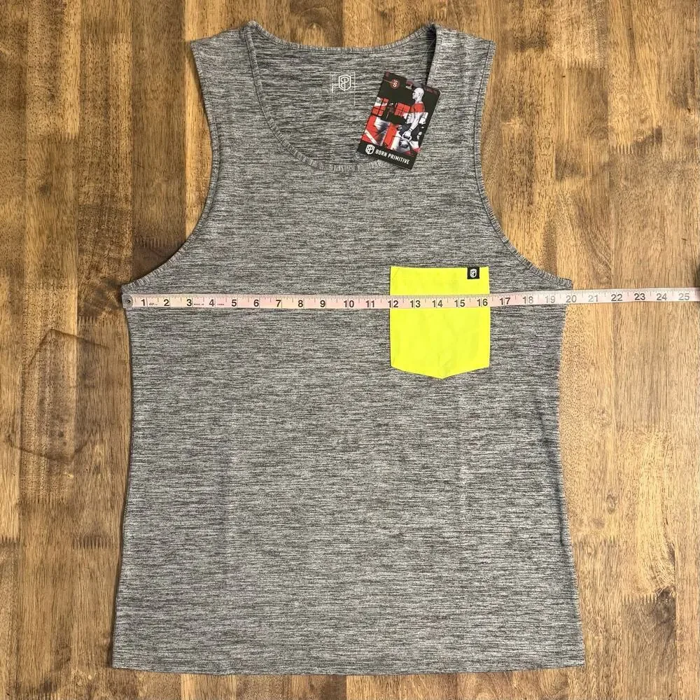 Born Primitive Athleisure Pocket Tank CrossFit Heather Gray Size Men’s Small